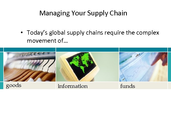 Managing Your Supply Chain • Today’s global supply chains require the complex movement of…