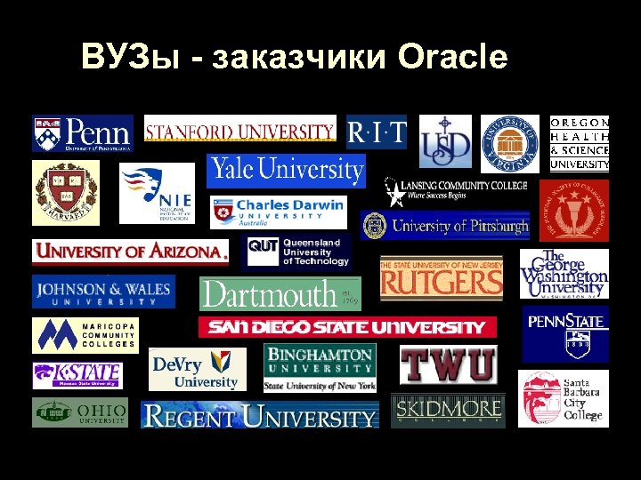 ВУЗы - заказчики Oracle 
