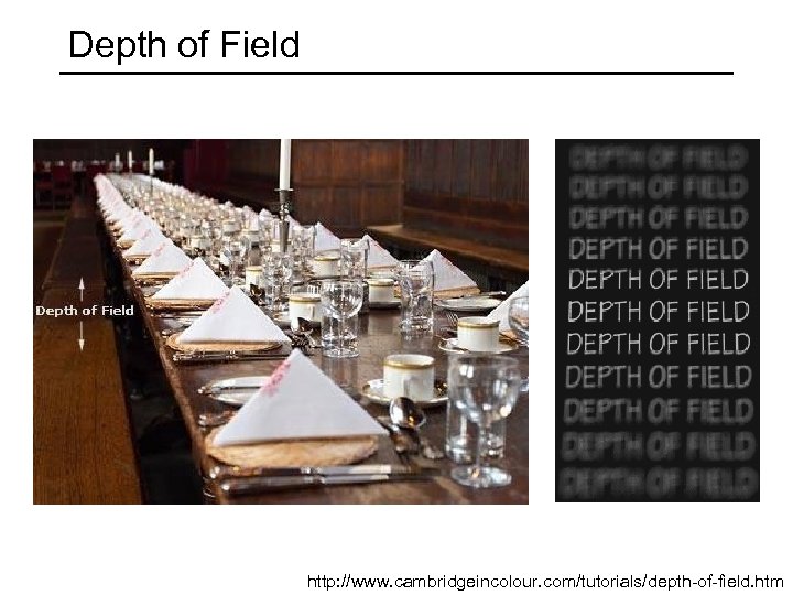 Depth of Field http: //www. cambridgeincolour. com/tutorials/depth-of-field. htm 