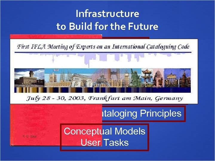 Infrastructure to Build for the Future Delivery to users Information Systems + Content Data
