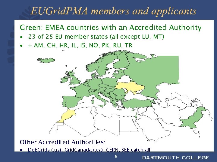 EUGrid. PMA members and applicants Green: EMEA countries with an Accredited Authority · 23