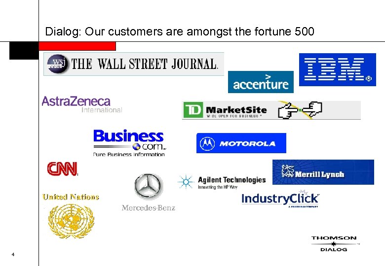 Dialog: Our customers are amongst the fortune 500 4 