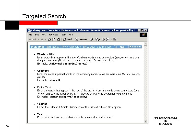 Targeted Search 60 