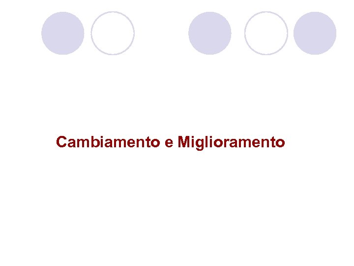 Cambiamento e Miglioramento 