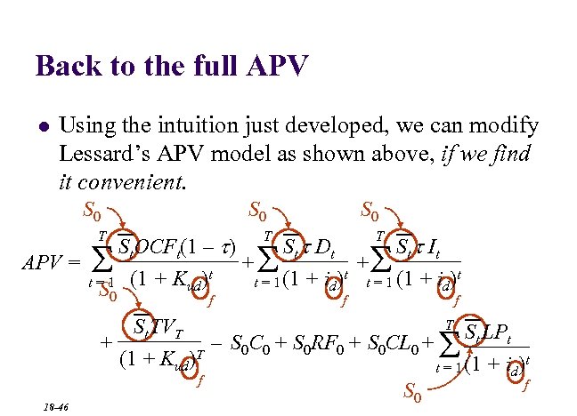 Back to the full APV l Using the intuition just developed, we can modify