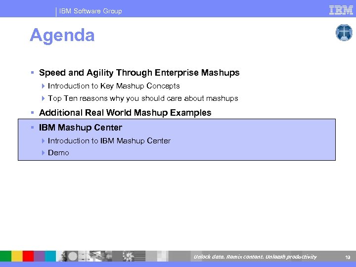 IBM Software Group Agenda Speed and Agility Through Enterprise Mashups 4 Introduction to Key