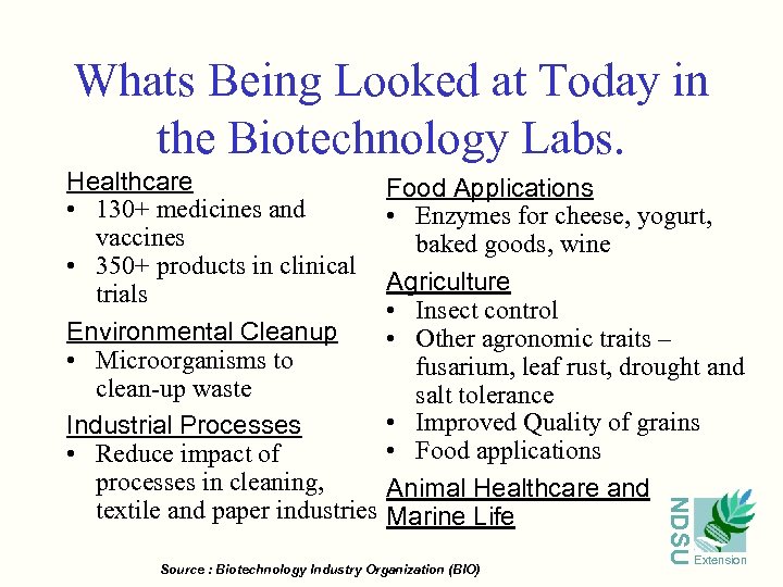 Whats Being Looked at Today in the Biotechnology Labs. Food Applications • Enzymes for