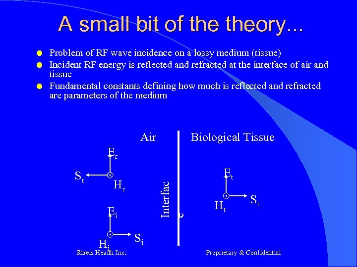A small bit of theory. . . l l Problem of RF wave incidence