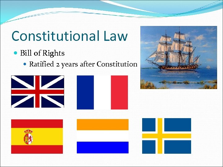 Constitutional Law Bill of Rights Ratified 2 years after Constitution 