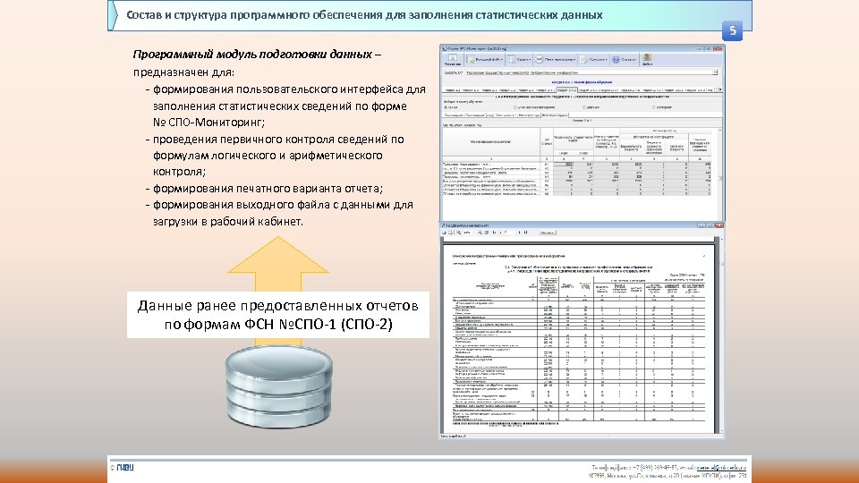 Состав и структура программного обеспечения для заполнения статистических данных 5 Программный модуль подготовки данных