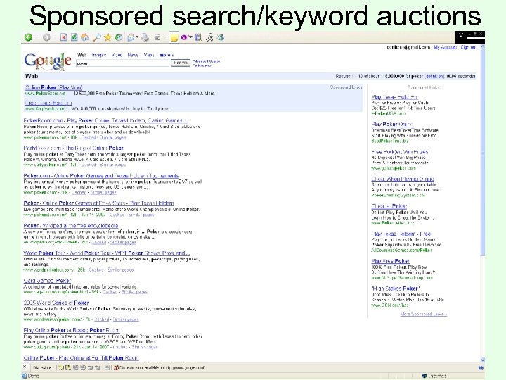 Sponsored search/keyword auctions 