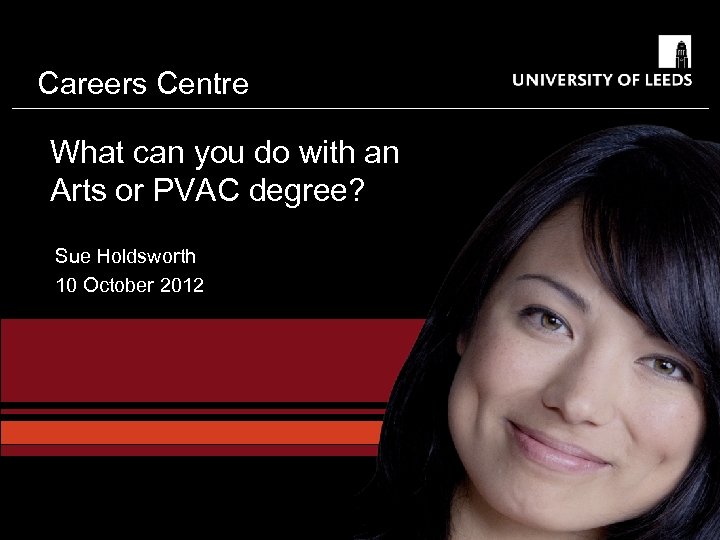 Careers Centre What can you do with an Arts or PVAC degree? Sue Holdsworth