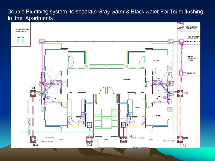 Double Plumbing system to separate Gray water & Black water For Toilet flushing In