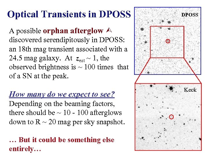 Optical Transients in DPOSS A possible orphan afterglow discovered serendipitously in DPOSS: an 18