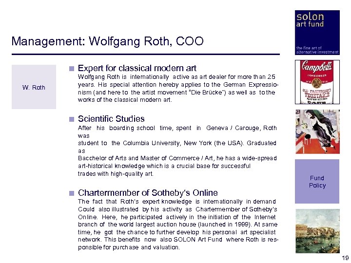 Management: Wolfgang Roth, COO < Expert for classical modern art W. Roth < Wolfgang