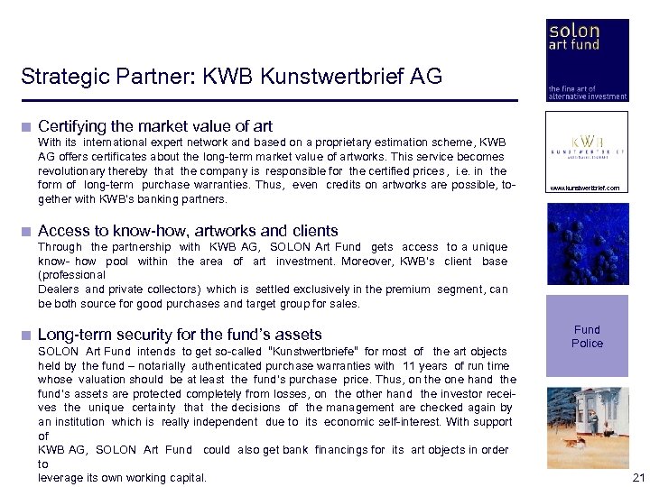 Strategic Partner: KWB Kunstwertbrief AG < Certifying the market value of art < <