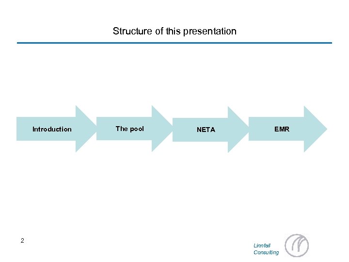 Structure of this presentation Introduction 2 The pool NETA EMR Linnfall Consulting 