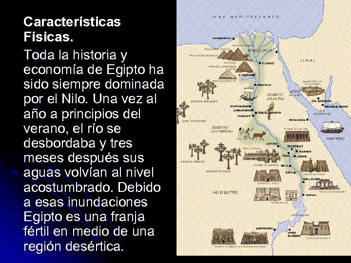 Características Físicas. Toda la historia y economía de Egipto ha sido siempre dominada por