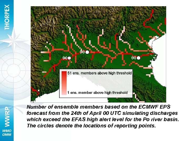 WWRP Number of ensemble members based on the ECMWF EPS forecast from the 24