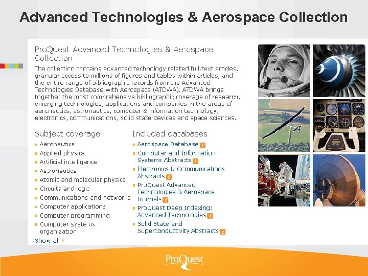 Advanced Technologies & Aerospace Collection 