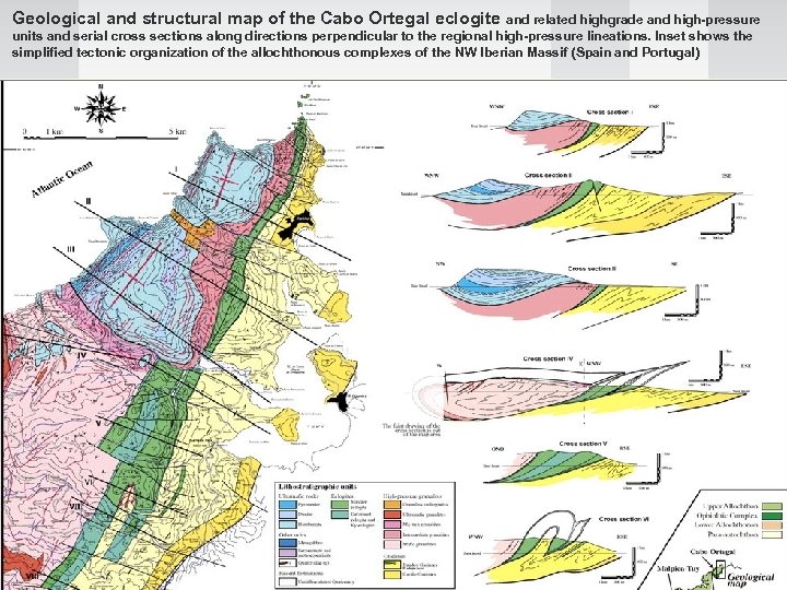 Geological and structural map of the Cabo Ortegal eclogite and related highgrade and high-pressure