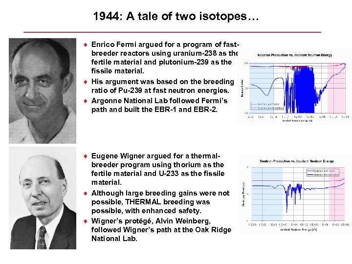 1944: A tale of two isotopes… ¨ Enrico Fermi argued for a program of