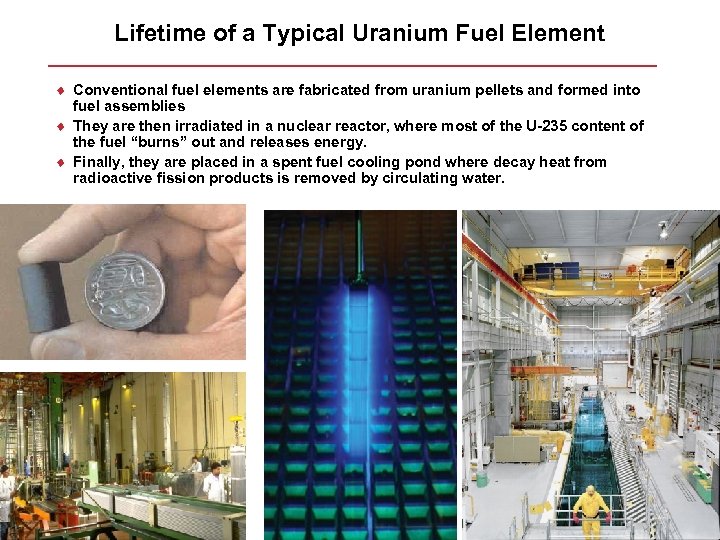 Lifetime of a Typical Uranium Fuel Element ¨ Conventional fuel elements are fabricated from