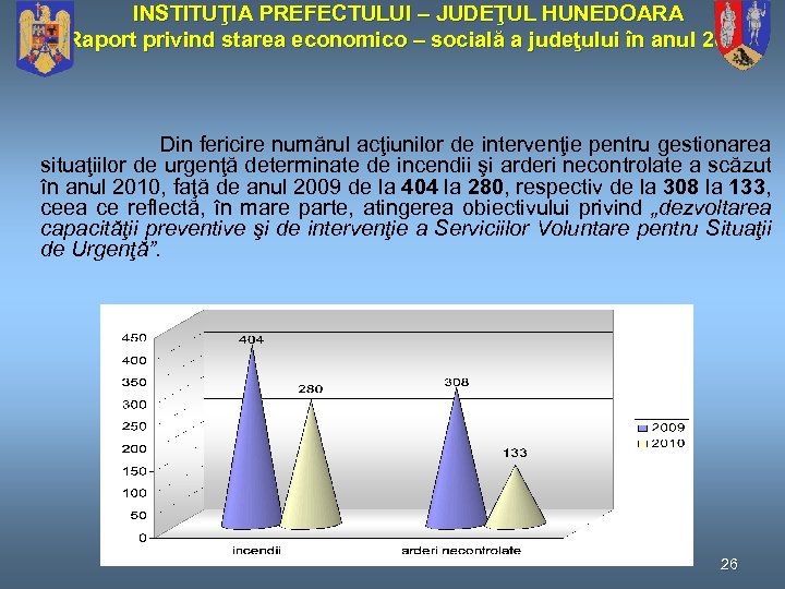 INSTITUŢIA PREFECTULUI – JUDEŢUL HUNEDOARA Raport privind starea economico – socială a judeţului în