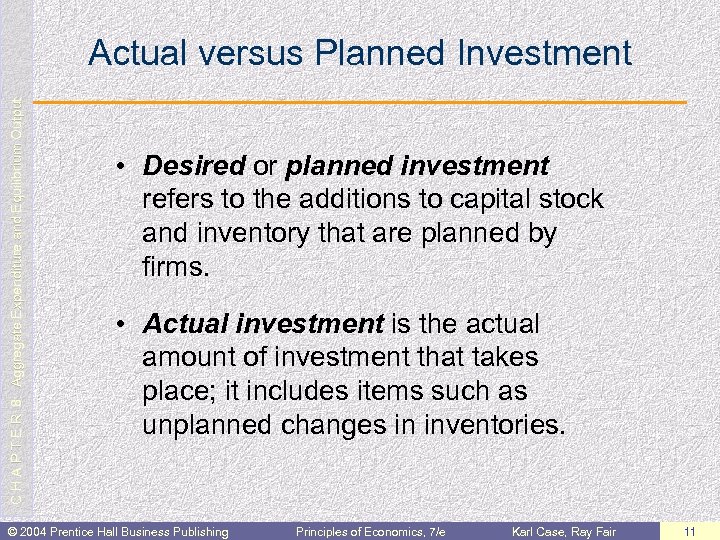 C H A P T E R 8: Aggregate Expenditure and Equilibrium Output Actual