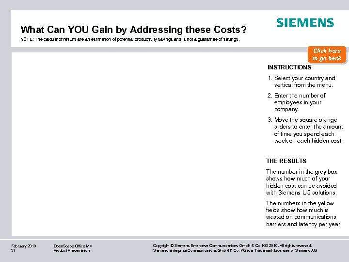 What Can YOU Gain by Addressing these Costs? NOTE: The calculator results are an