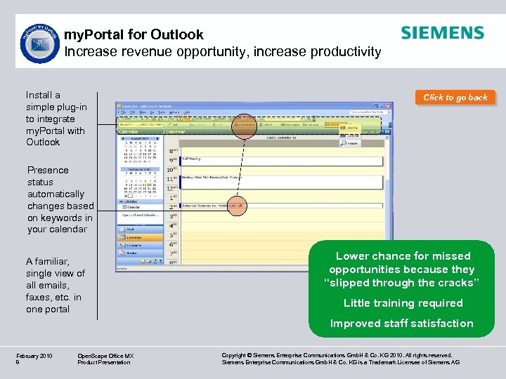 my. Portal for Outlook Increase revenue opportunity, increase productivity Install a simple plug-in to
