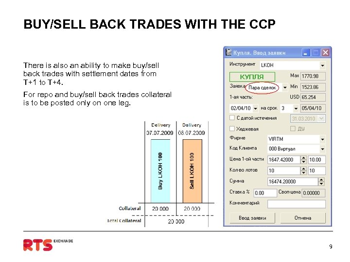 BUY/SELL BACK TRADES WITH THE CCP There is also an ability to make buy/sell