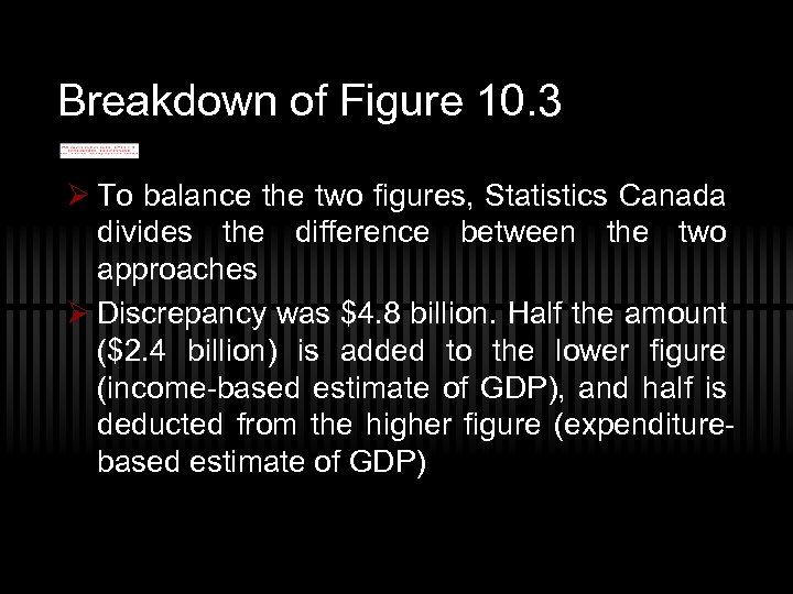 Breakdown of Figure 10. 3 Ø To balance the two figures, Statistics Canada divides