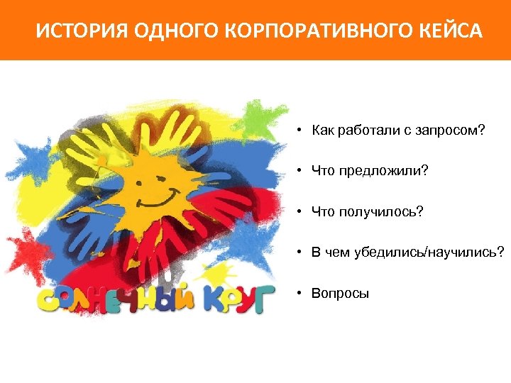 ИСТОРИЯ ОДНОГО КОРПОРАТИВНОГО КЕЙСА • Как работали с запросом? • Что предложили? • Что