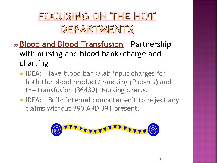  Blood and Blood Transfusion – Partnership with nursing and blood bank/charge and charting