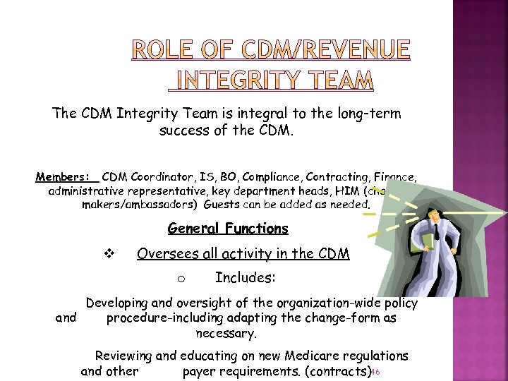 The CDM Integrity Team is integral to the long-term success of the CDM. Members: