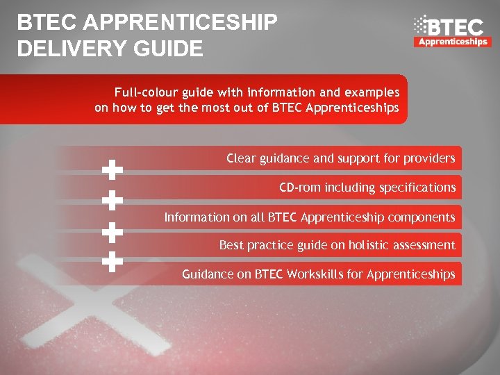 BTEC APPRENTICESHIP DELIVERY GUIDE Full-colour guide with information and examples on how to get