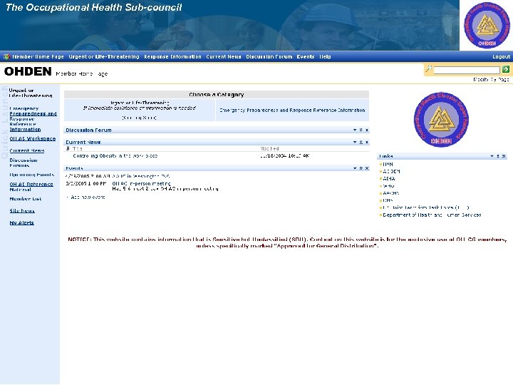 The Occupational Health Sub-council 