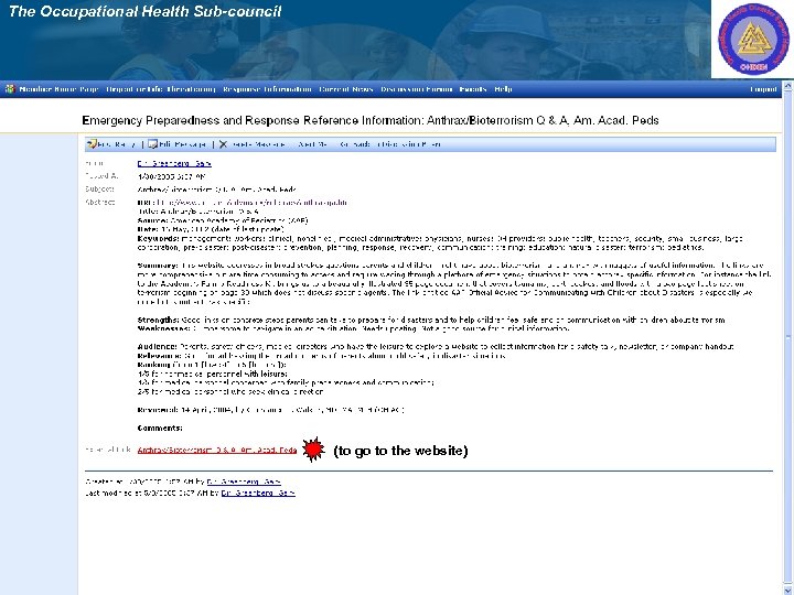 The Occupational Health Sub-council (to go to the website) 