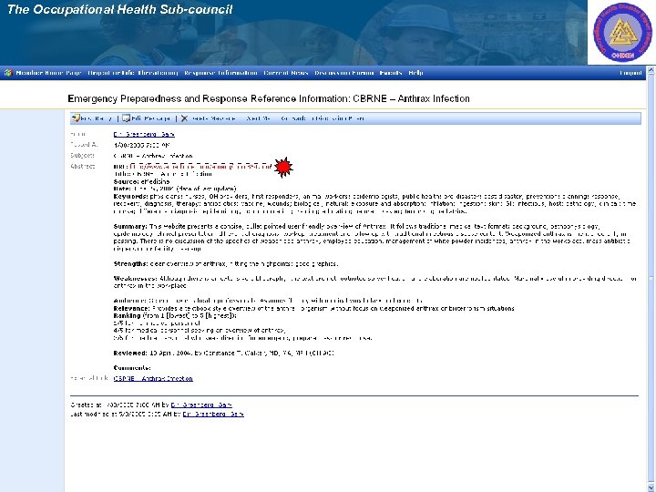 The Occupational Health Sub-council 