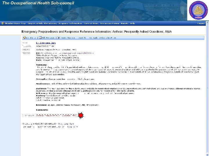 The Occupational Health Sub-council 