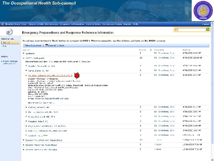 The Occupational Health Sub-council 