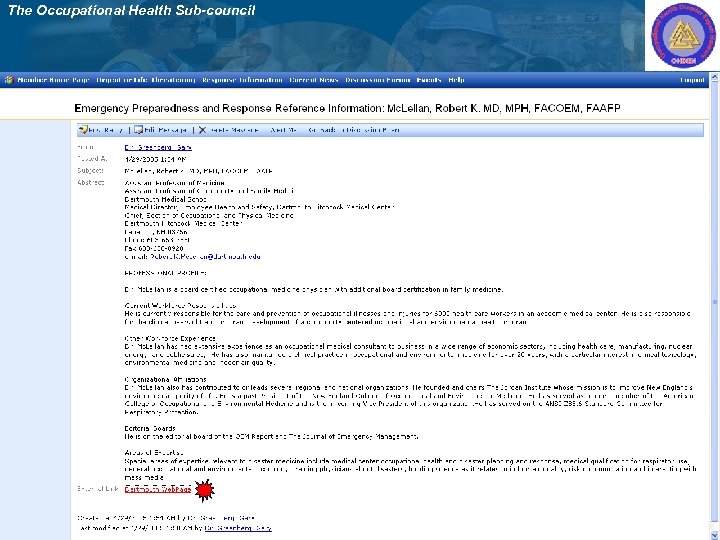 The Occupational Health Sub-council 