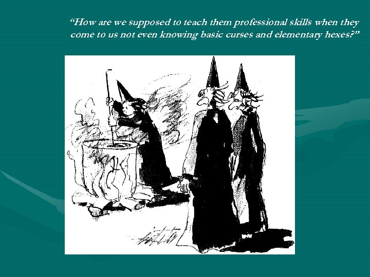 “How are we supposed to teach them professional skills when they come to us