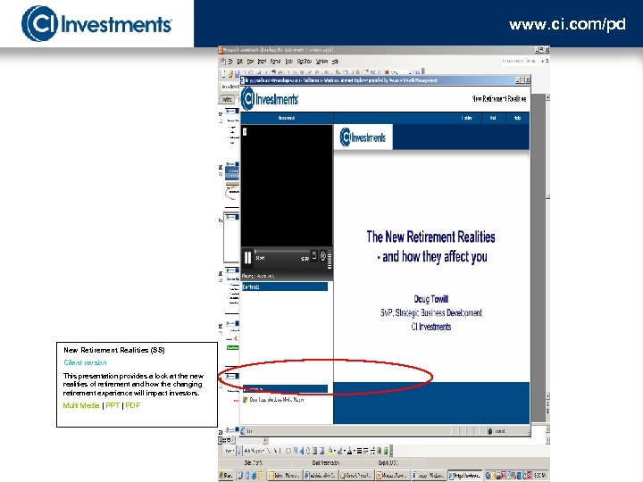 www. ci. com/pd New Retirement Realities (SS) Client version This presentation provides a look
