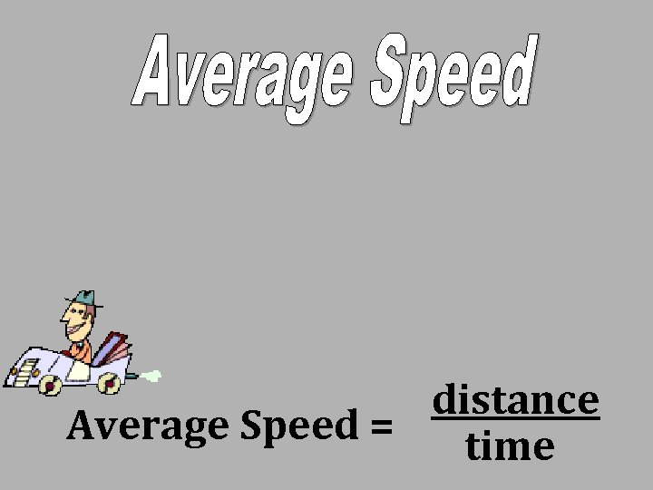 distance Average Speed = time 