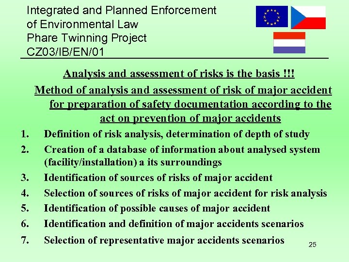 Integrated and Planned Enforcement of Environmental Law Phare Twinning Project CZ 03/IB/EN/01 Analysis and
