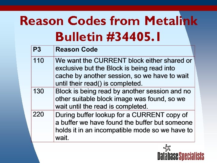 Reason Codes from Metalink Bulletin #34405. 1 3/17/2018 43 