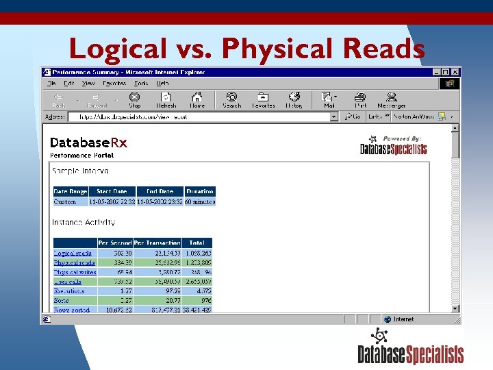 Logical vs. Physical Reads 3/17/2018 93 
