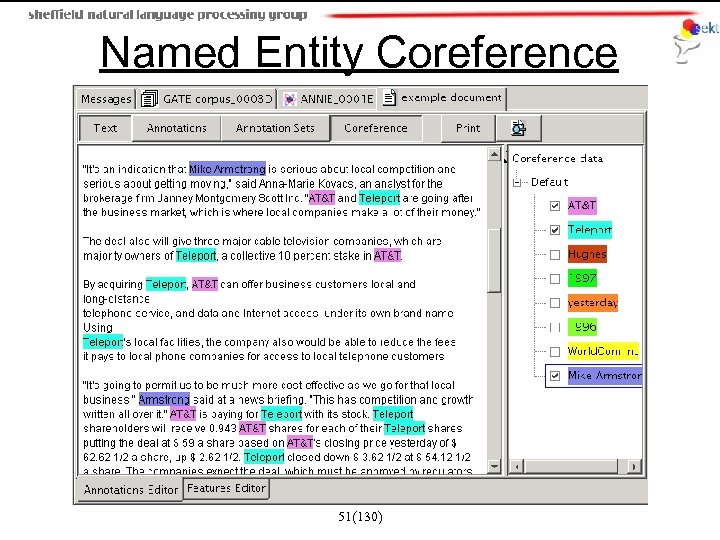 Named Entity Coreference 51(130) 